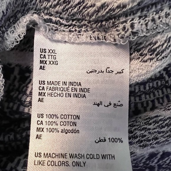 Macy’s Style & Co Tunic Dress Top Size XXL Blue & White Bohemian Style Relaxed - Picture 5 of 6